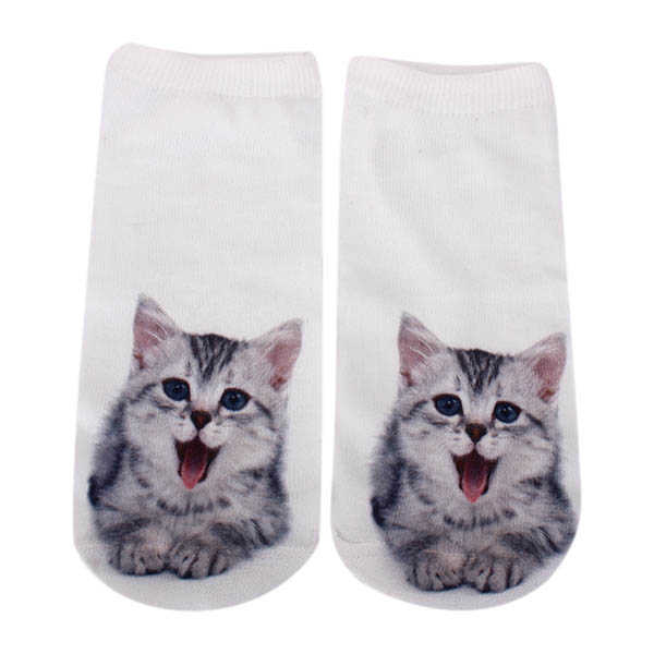 Women-Ladies-3D-Printed-Animal-Pattern-Socks-Cute-Cat-Low-Cut-Ankle-Hosiery-1032339