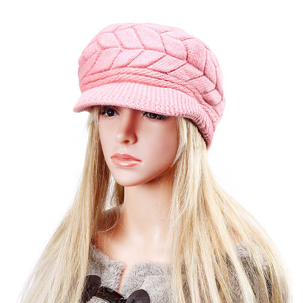 Women-Ladies-Beret-Knitted-Beanie-Crochet-Caps-Braided-Baggy-All-match-Stewardess-Hat-1117212