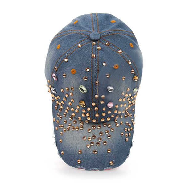 Women-Ladies-Casual-Outdoor-Sport-Hat-Bling-Spot-Drill-Cowboy-Baseball-Peaked-Cap-1045749