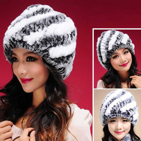 Women-Ladies-Femal-Rabbit-Fur-Screw-Knitted-Hats-Mix-Colors-Caps-1021776