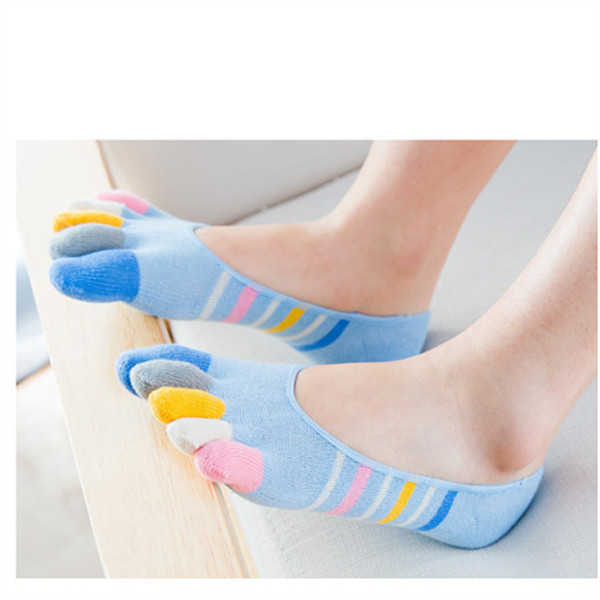 Women-Ladies-Five-toes-Colorful-Boat-Sock-Breathable-Anti-Skid-Invisibility-Socks-Comfortable-1148106