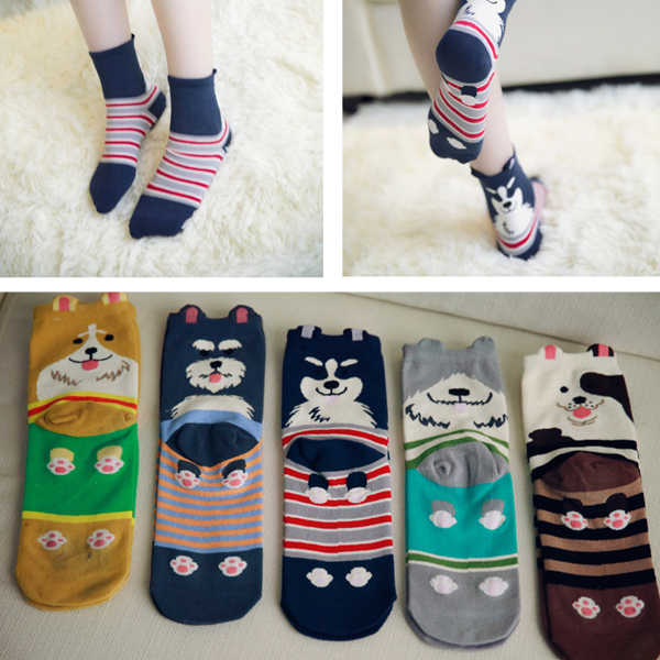 Women-Ladies-Girl-Lovely-Hot-Cartoon-Cat-Dog-Animal-Stripped-Cotton-Lady-Socks-1120271