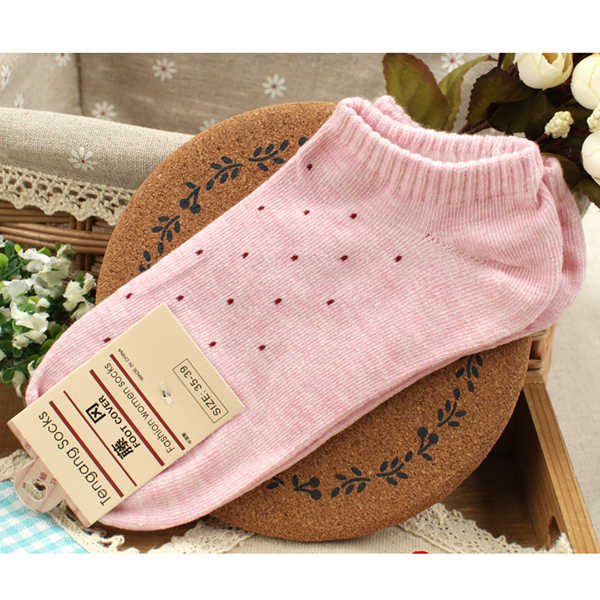 Women-Ladies-Girls-Cotton-Polka-Dot-Soft-Candy-Color-Short-Socks-1145351