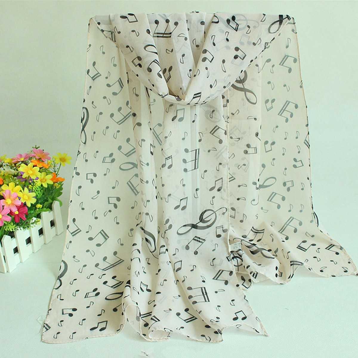 Women-Ladies-Musical-Note-Printed-Chiffon-Scarf-Shawl-Wrap-1039096