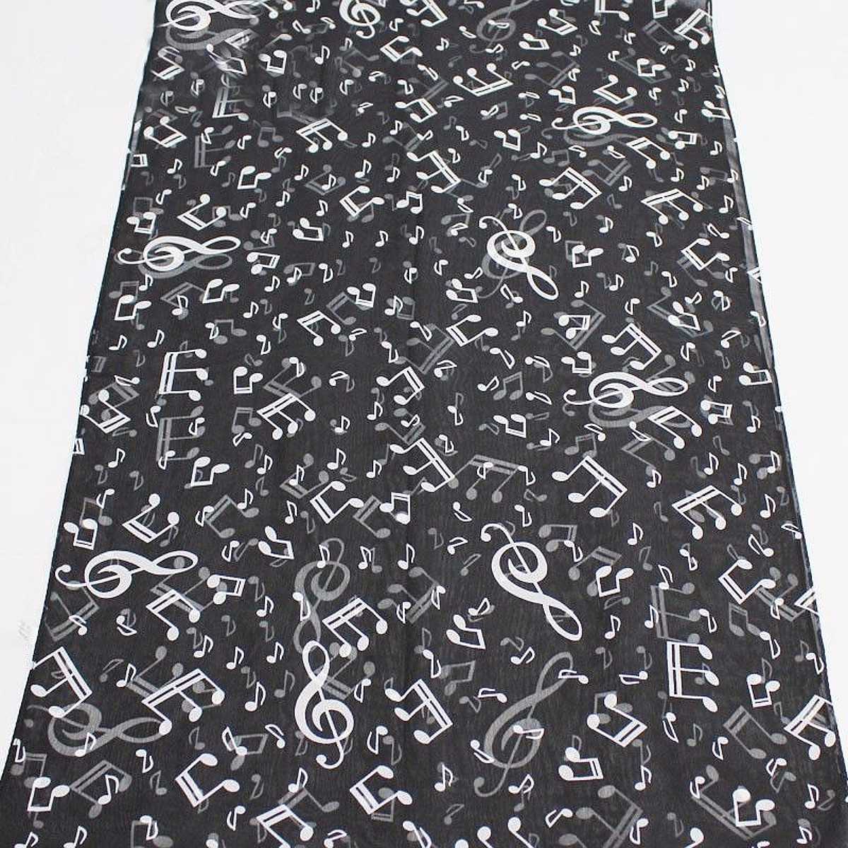 Women-Ladies-Musical-Note-Printed-Chiffon-Scarf-Shawl-Wrap-1039096