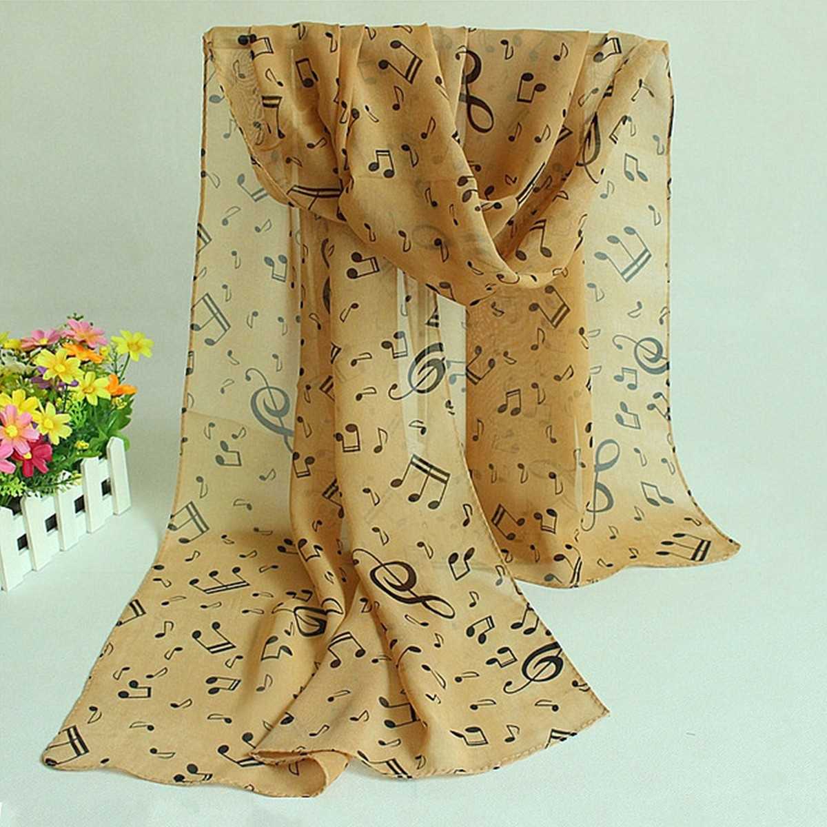 Women-Ladies-Musical-Note-Printed-Chiffon-Scarf-Shawl-Wrap-1039096