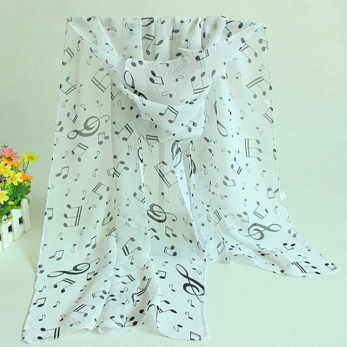 Women-Ladies-Musical-Note-Printed-Chiffon-Scarf-Shawl-Wrap-1039096