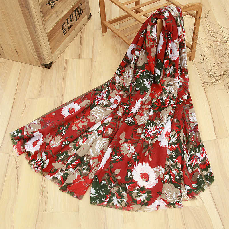 Women-Ladies-Peony-Flower-Printed-Cotton-Scarves-Floral-Tassel-Warm-Long-Shawls-1085001