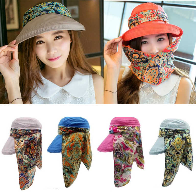 Women-Ladies-Polyester-Sunshade-Hat-Face-Neck-Protective-Fishing-Outdoor-Gradening-Cap-1043756