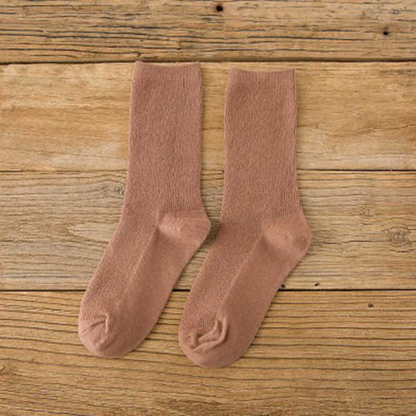 Women-Ladies-Solid-Cotton-Middle-Socks-Casual-Soft-Breathable-Sock-1176902