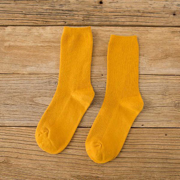 Women-Ladies-Solid-Cotton-Middle-Socks-Casual-Soft-Breathable-Sock-1176902