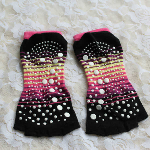 Women-Ladies-Stripe-Five-Toes-Yoga-Socks-Bare-Toes-Tube-Cotton-Non-Slip-Sports-Socks-1117041