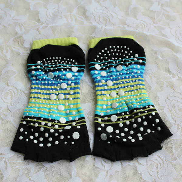 Women-Ladies-Stripe-Five-Toes-Yoga-Socks-Bare-Toes-Tube-Cotton-Non-Slip-Sports-Socks-1117041