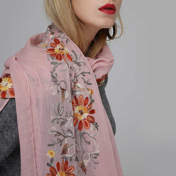 Women-Linen-Handcraft-Embroidery-Printting-Scarves-Fashion-Summer-Outdoor-Flower-Shawl-Scarf-1259069