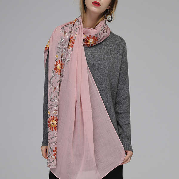 Women-Linen-Handcraft-Embroidery-Printting-Scarves-Fashion-Summer-Outdoor-Flower-Shawl-Scarf-1259069