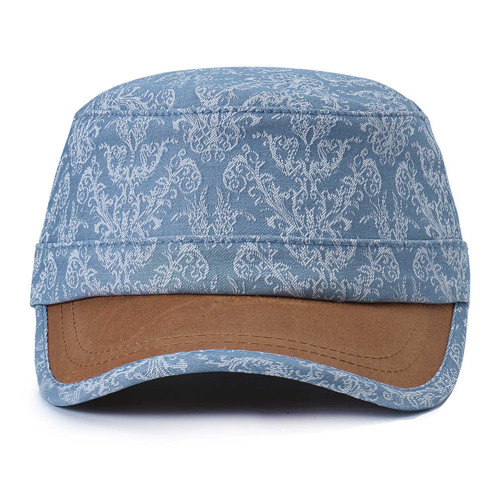 Women-Men-Cotton-Print-Sunscreen-Flat-Hats-Outdoor-Casual-Travle-Visor-Caps-1459265