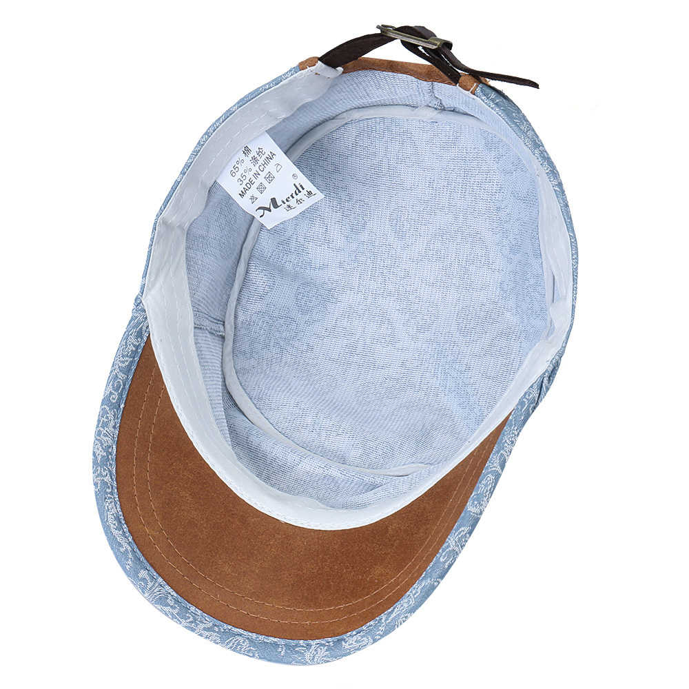 Women-Men-Cotton-Print-Sunscreen-Flat-Hats-Outdoor-Casual-Travle-Visor-Caps-1459265