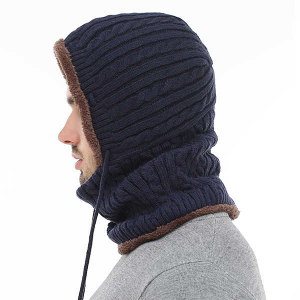 Women-Men-Thick-Knitted-Warm-Beanie-Cap-With-Earmuffs-Hooded-Scarf-Hooded-Neck-Cap-1226998