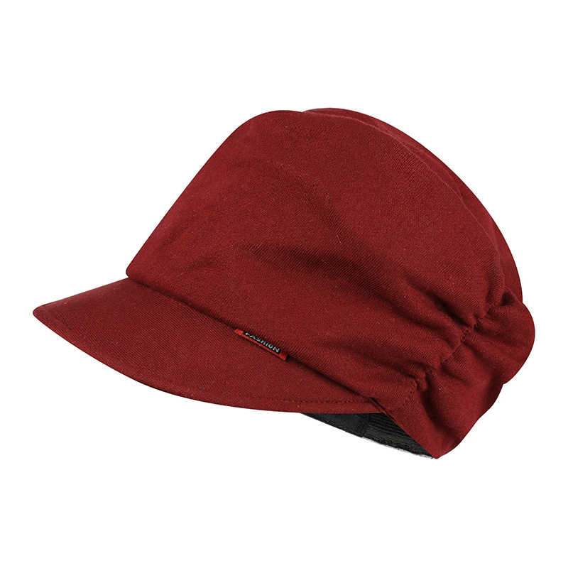 Women-Men-Unisex-Warm-Side-Pleated-Peaked-Pile-Cap-Casual-Stylish-Solid-Cotton-Octagon-Beret-Hat-1363066