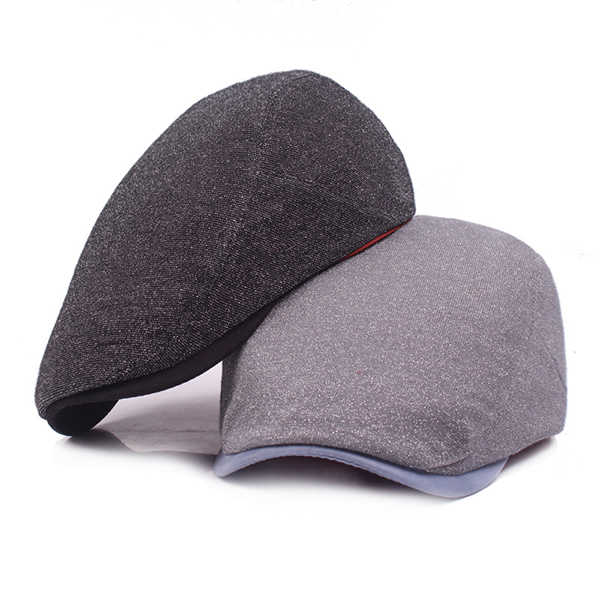 Women-Mens-Cotton-Solid-Beret-Caps-Casual-Adjustable-Forward-Hat-Peaked-Cap-1164186