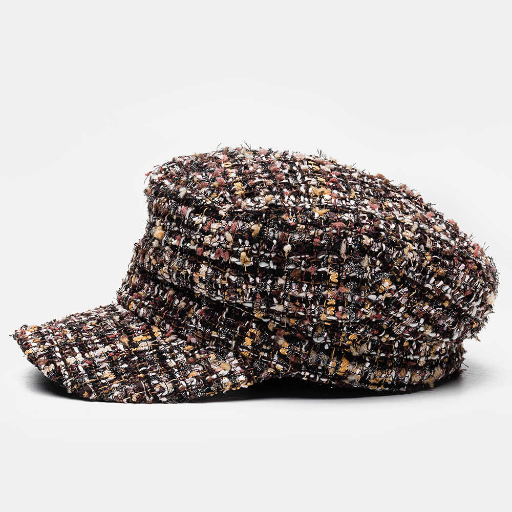 Women-Octagonal-Hat-Tweed-Solid-Color-Lattice-Warm-Navy-Cap-Flat-Hats-1542812