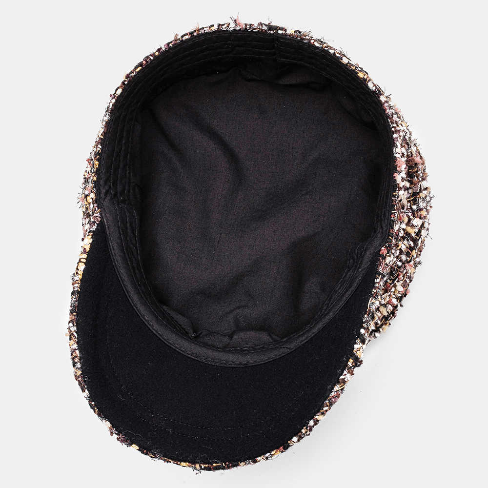 Women-Octagonal-Hat-Tweed-Solid-Color-Lattice-Warm-Navy-Cap-Flat-Hats-1542812