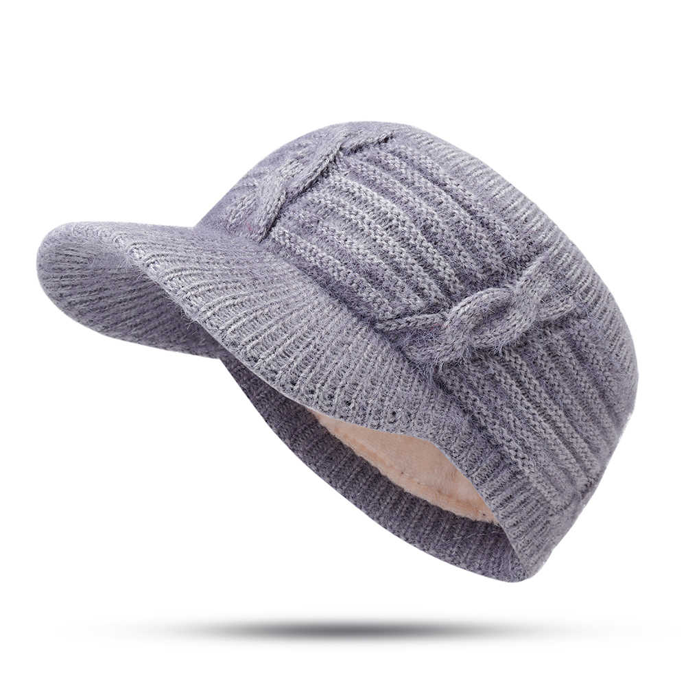 Women-Outdoor-Sport-Fleece-Lining-Empty-Top-Knitted-Hat-Casual-Warm-Peaked-Cap-1366764