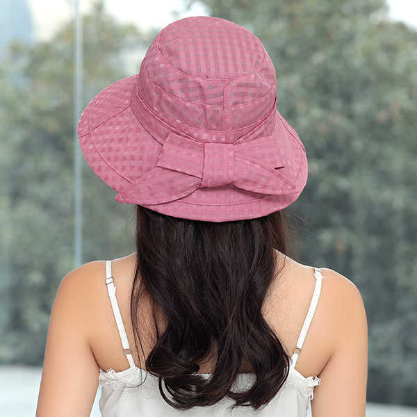 Women-Plaid-Wide-Brimmed-Sun-Hat-Packable-Dress-Beach-Bucket-Hats-UV-Resistence-Sunbonnet-1268679