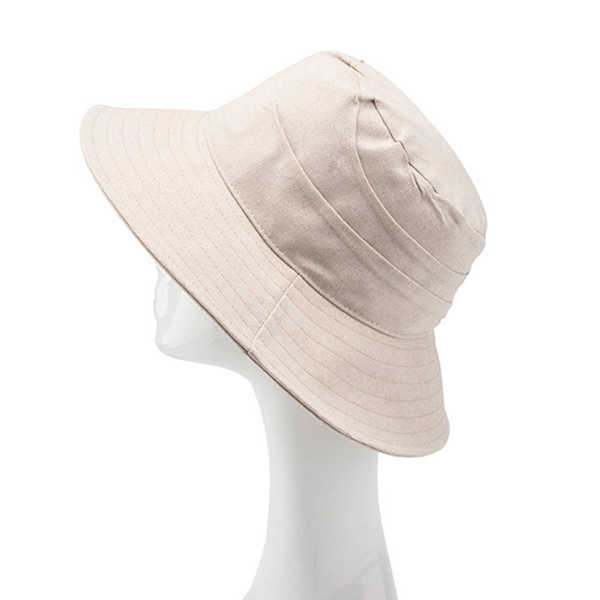 Women-Plain-Summer-Stripe-Breathable-Dress-Bucket-Caps-Outdoor-Folding-Sunshade-Beach-Hats-1270723