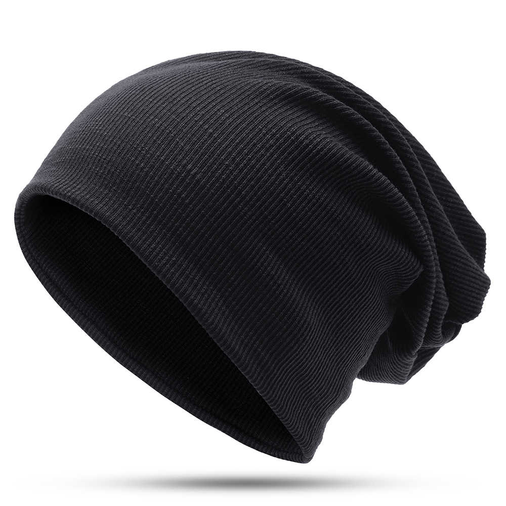 Women-Plus-Size-Cotton-Double-Layers-Earmuffs-Beanie-Scarf-Outdoor-Good-Elastic-Skullcap-1338786