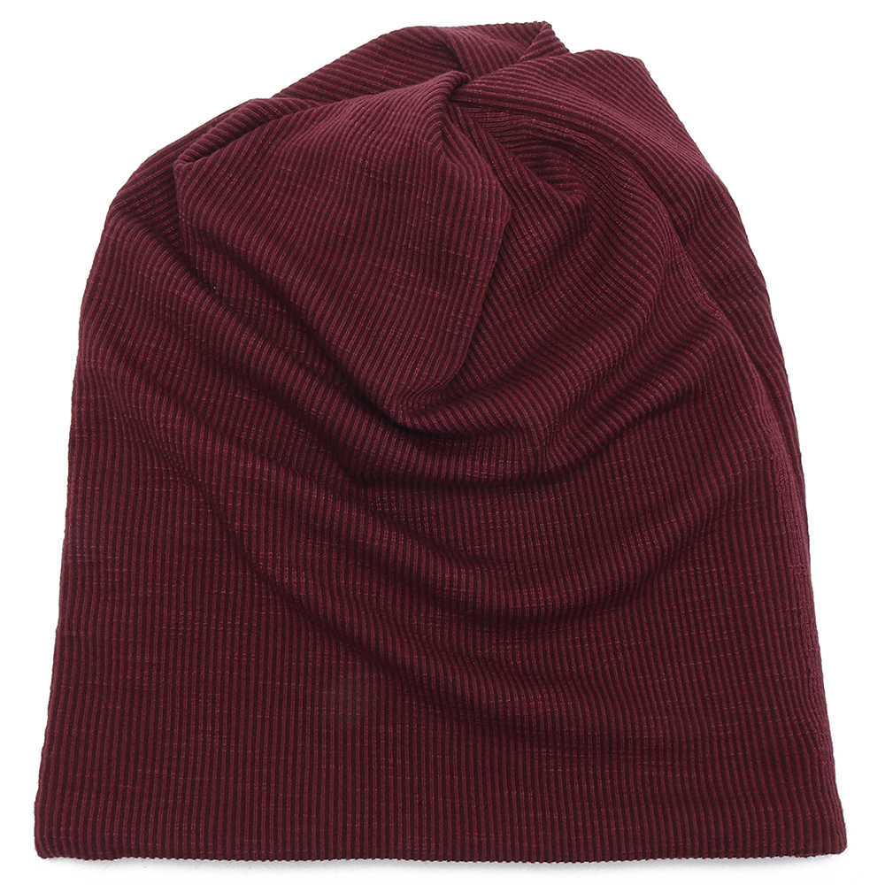 Women-Plus-Size-Cotton-Double-Layers-Earmuffs-Beanie-Scarf-Outdoor-Good-Elastic-Skullcap-1338786