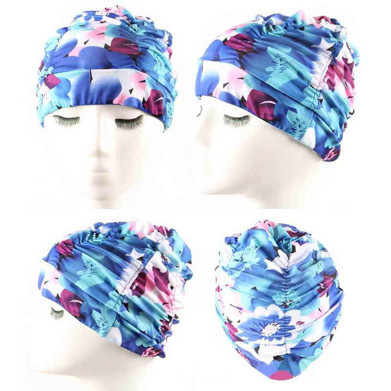 Women-Plus-Size-Folding-Pleated-Cloth-Flower-Swimming-Cap-Ears-Protection-Cloth-Bathing-Cap-1453182