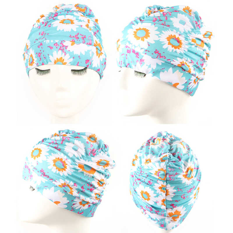 Women-Plus-Size-Folding-Pleated-Cloth-Flower-Swimming-Cap-Ears-Protection-Cloth-Bathing-Cap-1453182