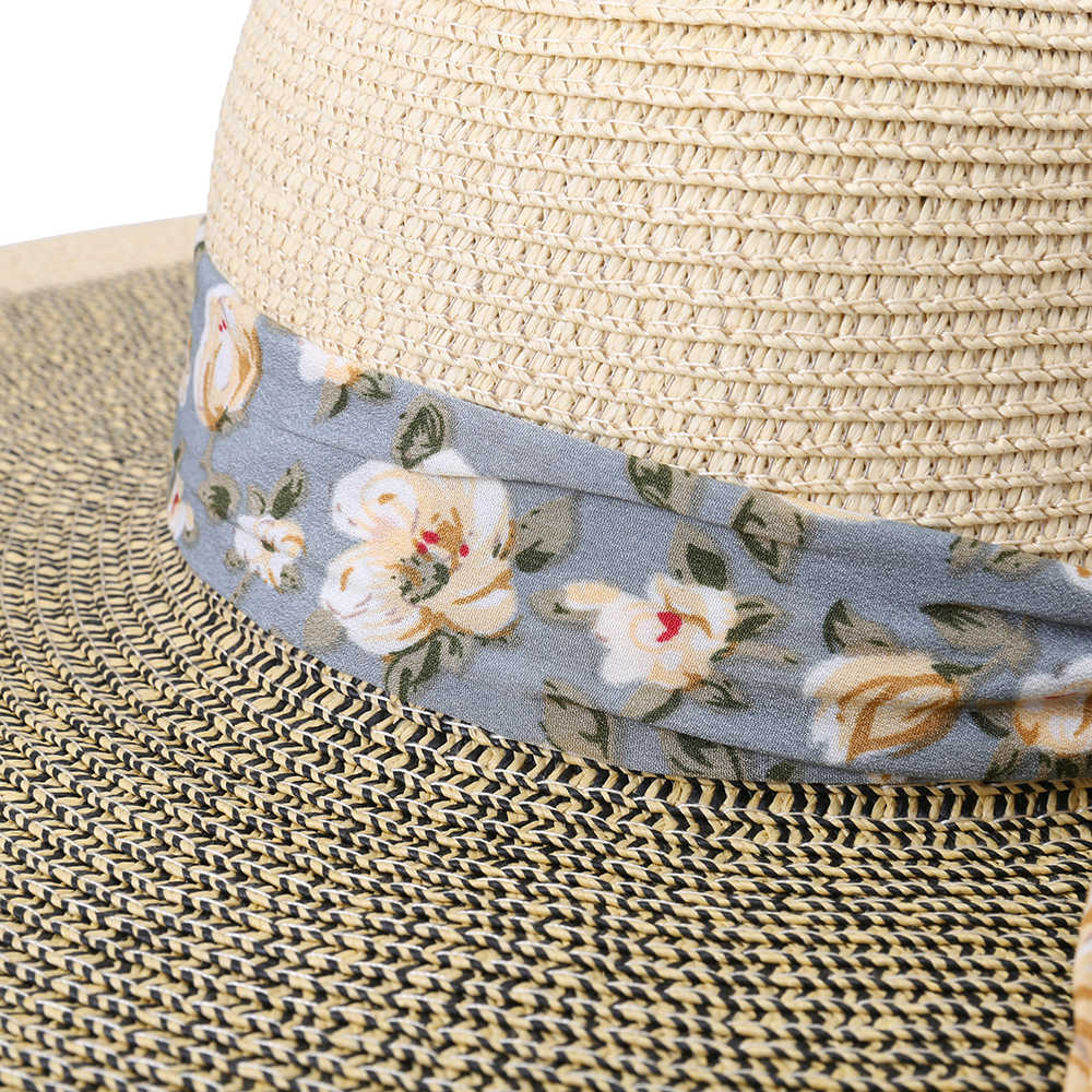 Women-Ribbon-Bow-Foldable-Sunscreen-Bucket-Straw-Hat-Outdoor-Casual-Travel-Beach-Sea-Floppy-Hat-1456135