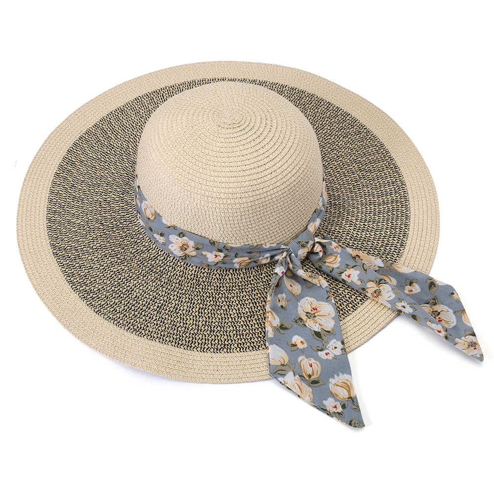 Women-Ribbon-Bow-Foldable-Sunscreen-Bucket-Straw-Hat-Outdoor-Casual-Travel-Beach-Sea-Floppy-Hat-1456135