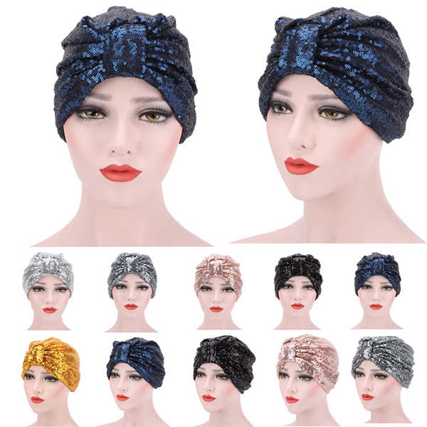 Women-Sequin-Hedging-Cap-Bright-Fashion-Skullies-Beanies-Hat-Adjustable-1178038