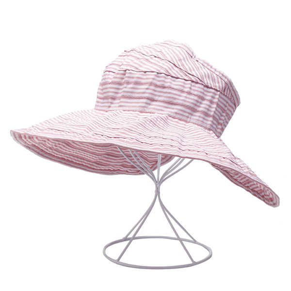 Women-Stripe-Summer-Sunshade-Cotton-Beach-Hat-Outdoor-Casual-Visor-Sun-Hat-1265435