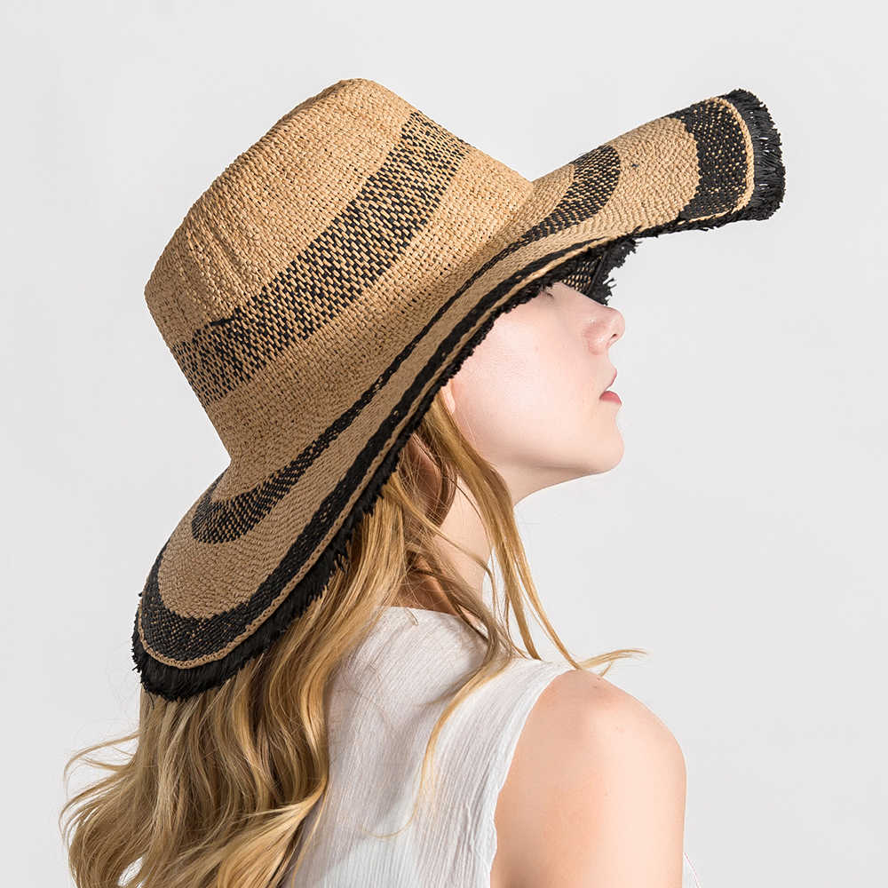 Women-Summer-Beach-Outdoor-Wide-Brim-Straw-Hat-Breathable-Sunshade-Visor-Hat-1320427