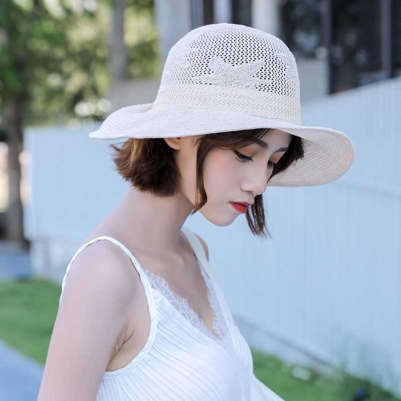 Women-Summer-Breathable-Five-Stars-Sunscreen-Bucket-Hat-Outdoor-Casual-Travel-Beach-Sea-Hat-1439443