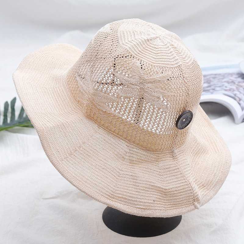 Women-Summer-Breathable-Five-Stars-Sunscreen-Bucket-Hat-Outdoor-Casual-Travel-Beach-Sea-Hat-1439443