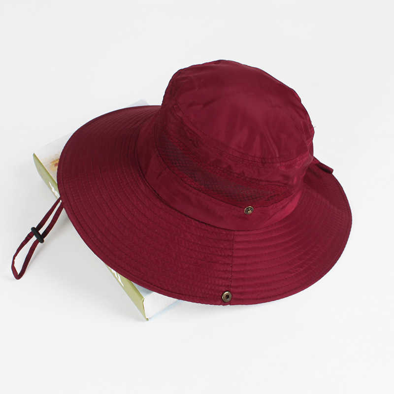 Women-Summer-Breathable-Wide-Brim-Bucket-Hat-UV-Mesh-Fisherman-Sun-Caps-Adjustable-1284113