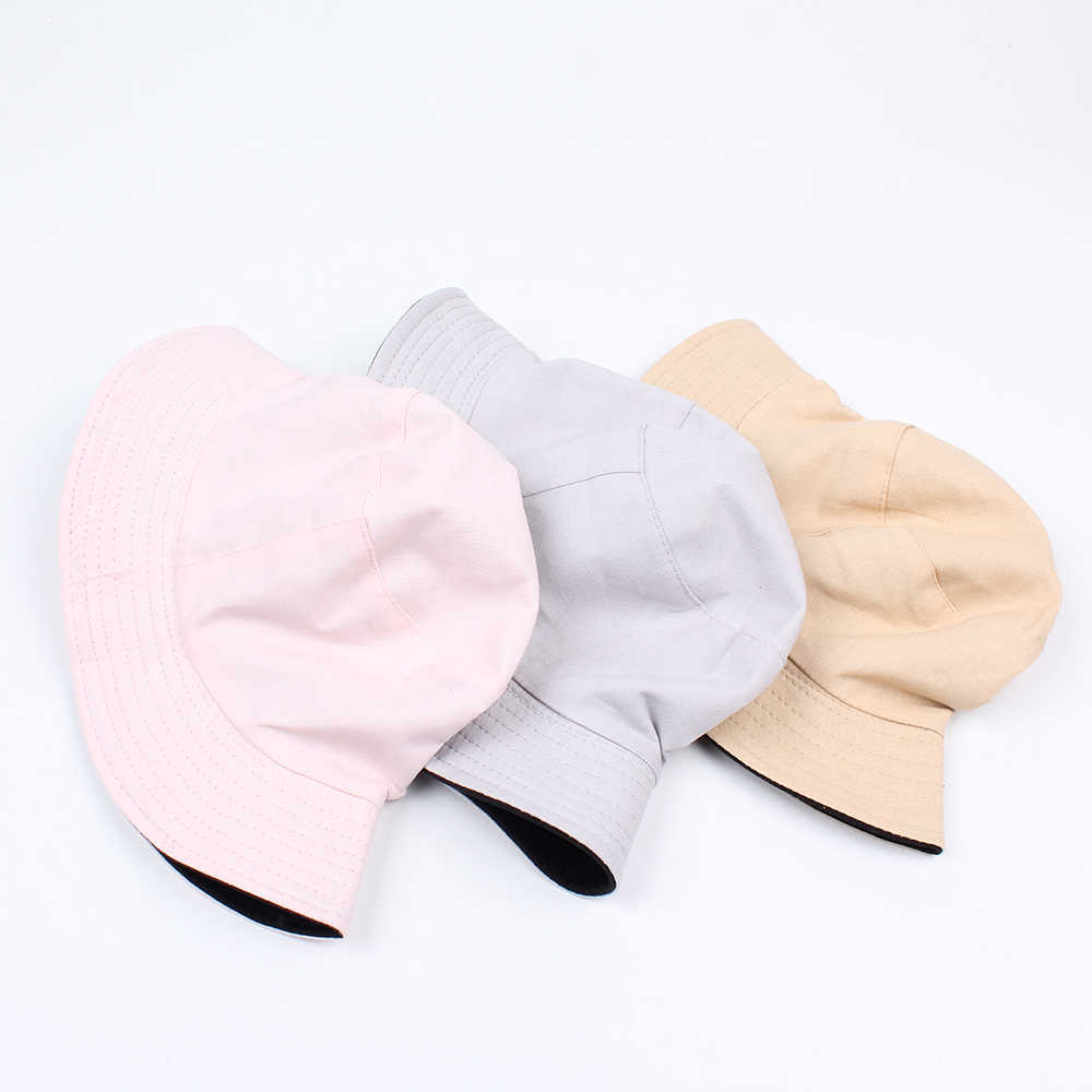 Women-Summer-Casual-Solid-Color-Fisherman-Hat-Foldable-Double-Sided-Bucket-Hat-1297044