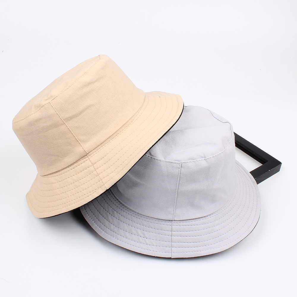 Women-Summer-Casual-Solid-Color-Fisherman-Hat-Foldable-Double-Sided-Bucket-Hat-1297044