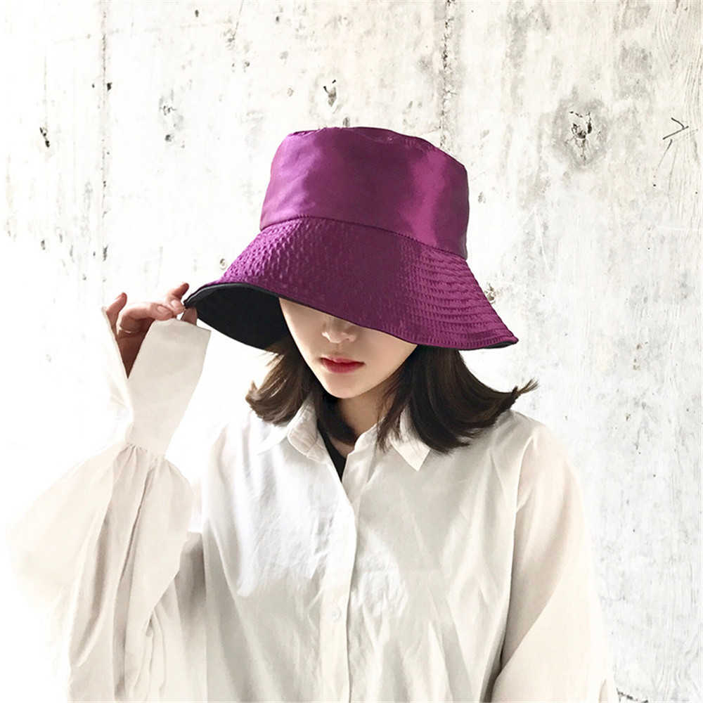 Women-Summer-Casual-Solid-Color-Windbreaker-Fisherman-Hat-Wide-Brim-Bucket-Hat-1301770