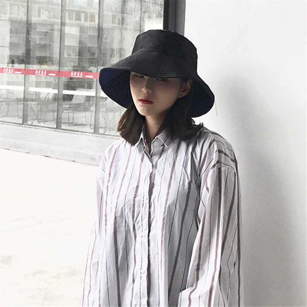 Women-Summer-Casual-Solid-Color-Windbreaker-Fisherman-Hat-Wide-Brim-Bucket-Hat-1301770