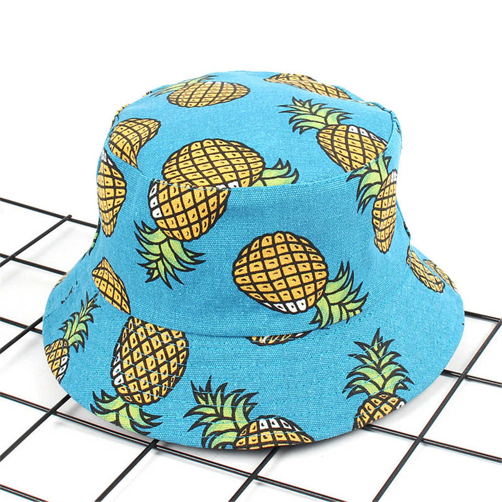 Women-Summer-Causal-Banana-Pineapple-Fruit-Printed-Bucket-Hat-Sunshade-Fisherman-Caps-1288920