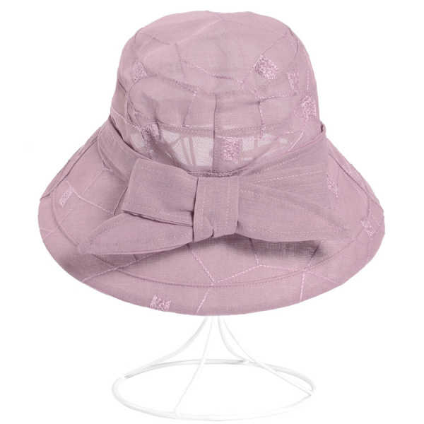 Women-Summer-Chiffon-Flower-Bow-Bucket-Hat-Casual-Sunscreen-Visor-Beach-Hat-1157452