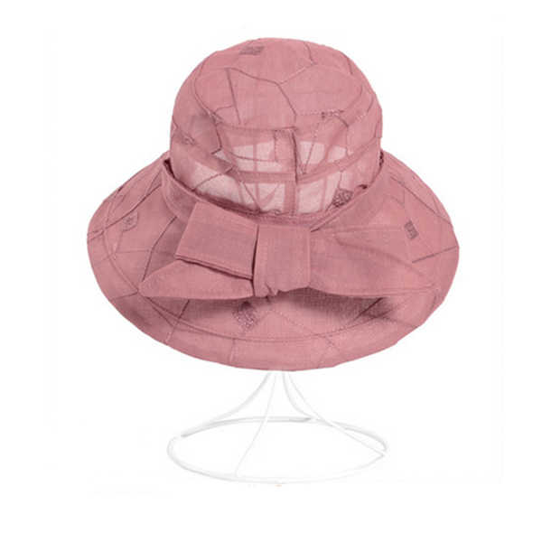 Women-Summer-Chiffon-Flower-Bow-Bucket-Hat-Casual-Sunscreen-Visor-Beach-Hat-1157452