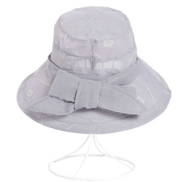 Women-Summer-Chiffon-Flower-Bow-Bucket-Hat-Casual-Sunscreen-Visor-Beach-Hat-1157452