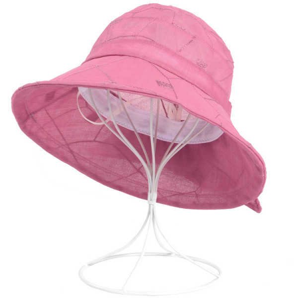 Women-Summer-Chiffon-Flower-Bow-Bucket-Hat-Casual-Sunscreen-Visor-Beach-Hat-1157452